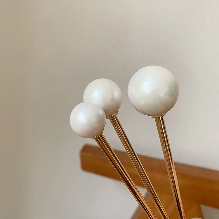 Pearl Hairpin Ball for Women with Metal Head & Clasp - Image 5