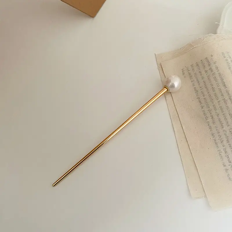 Pearl Hairpin Ball for Women with Metal Head & Clasp - Image 2