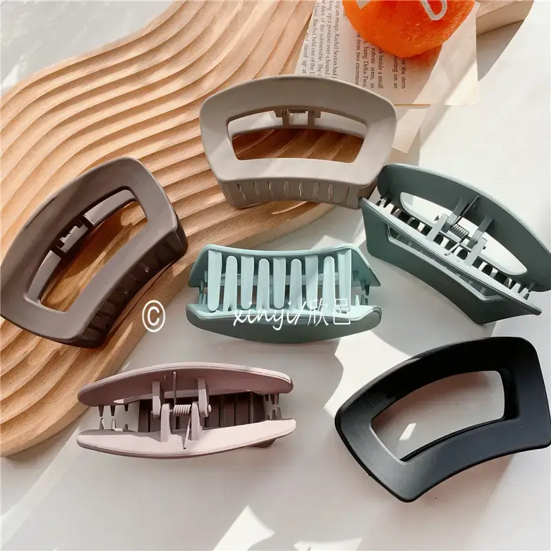 Frosted Plastic Square Shark Clip Bath Hair Grab Large Size - Image 6