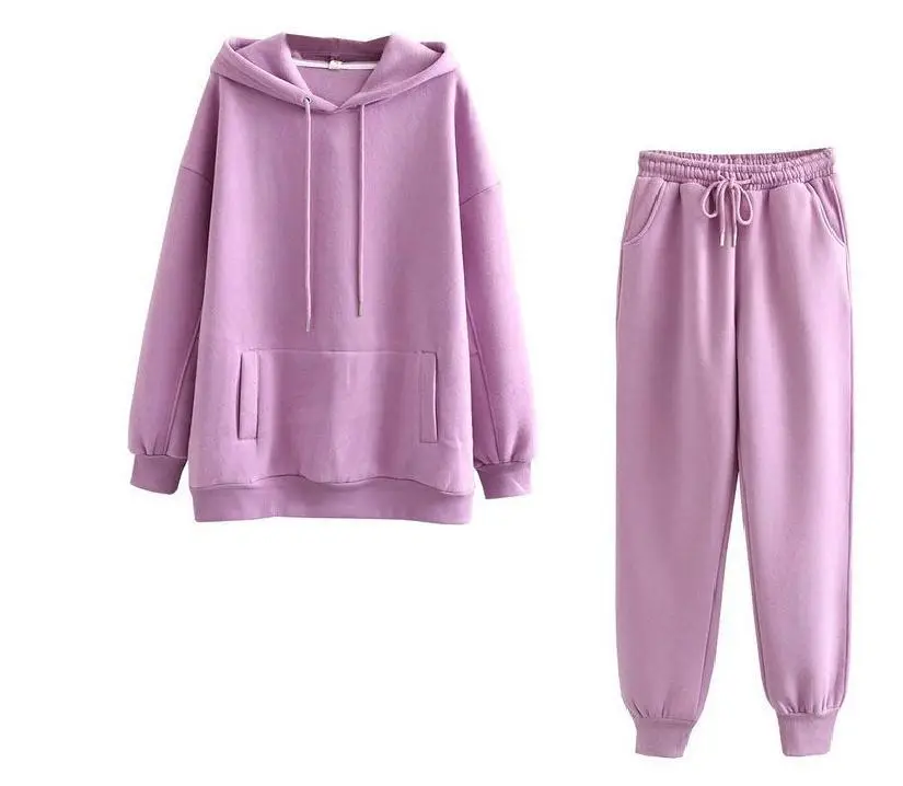 Purple Fleece Hoodie Set for Men Women Loose Fit 2026 - Image 4