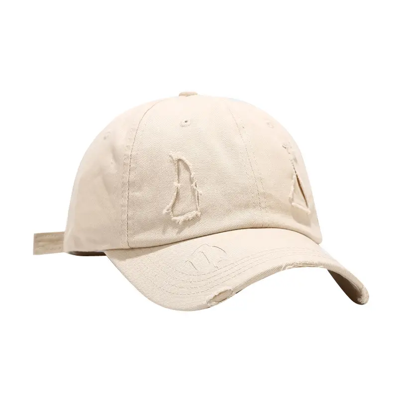 Men's Washed Baseball Cap Beige Retro Korean Style - Image 15