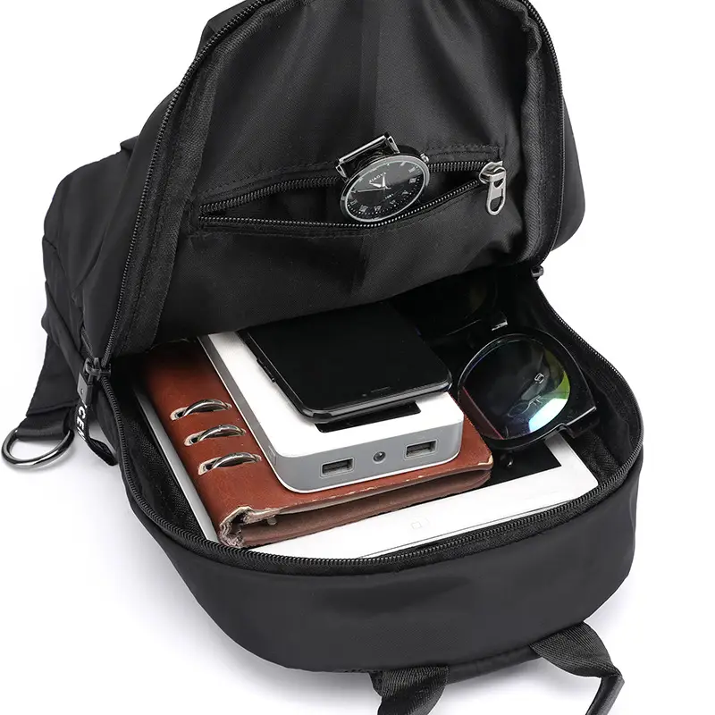 Black Korean Style Casual Men's Chest Bag