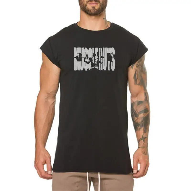 Men Black Graphic T-Shirt Summer Gym Training Outdoor Sports - Image 2