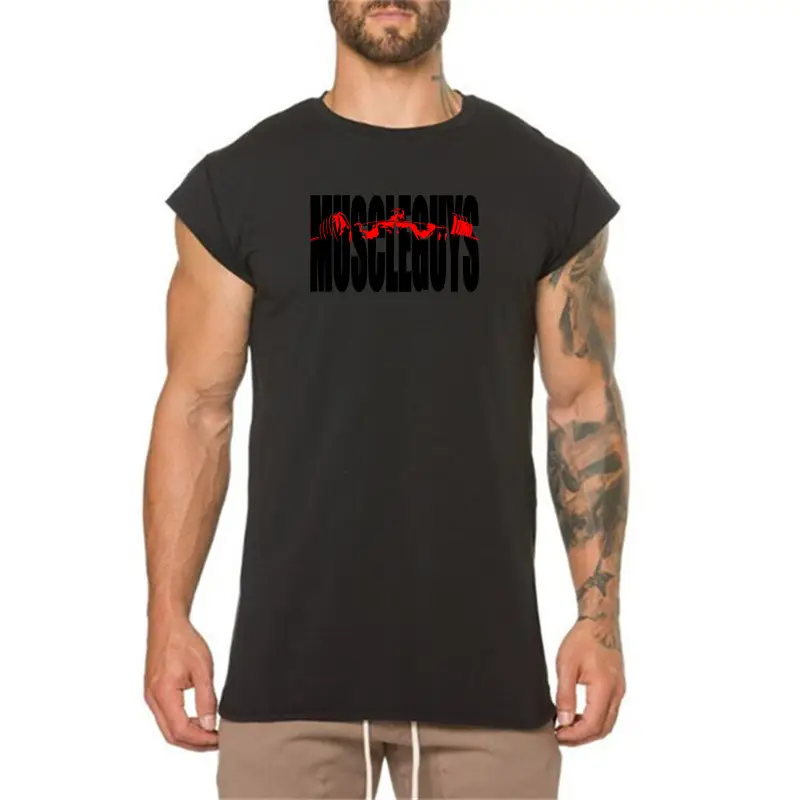 Men's Black Slim Fit Cotton T-Shirt Summer Workout - Image 2