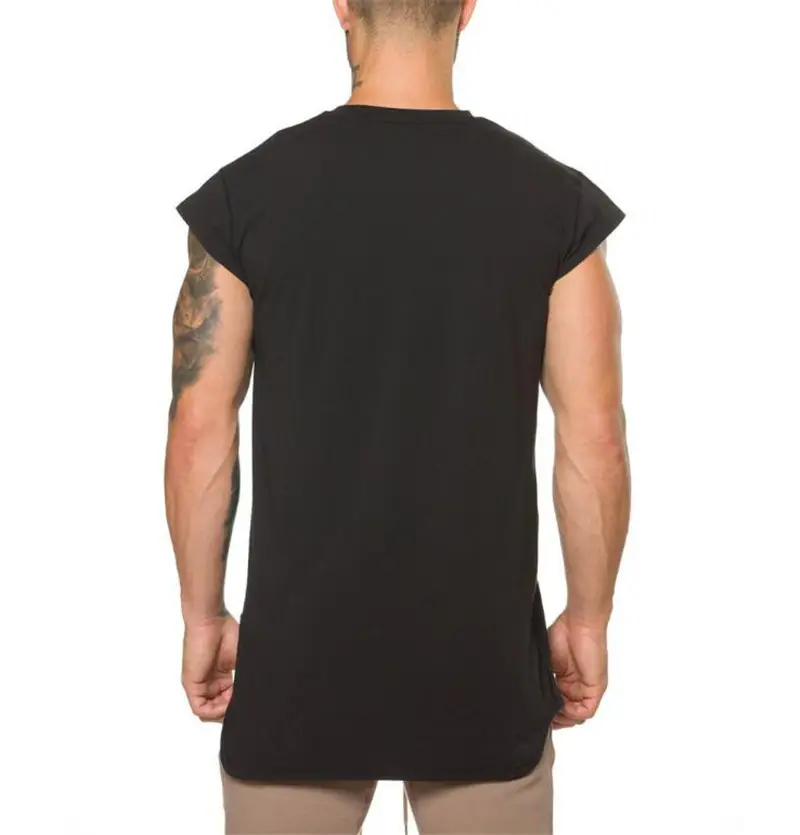 Men's Black Slim Fit Cotton T-Shirt Summer Workout - Image 5