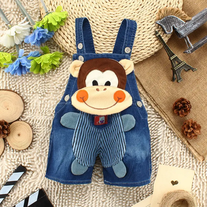 Blue Denim Overalls for Girls Kids Summer Shorts - Image 2