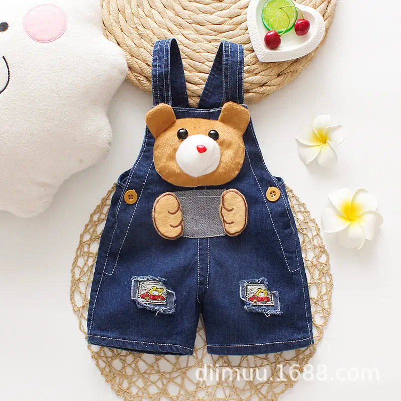 Blue Denim Overalls for Girls Kids Summer Shorts - Image 6