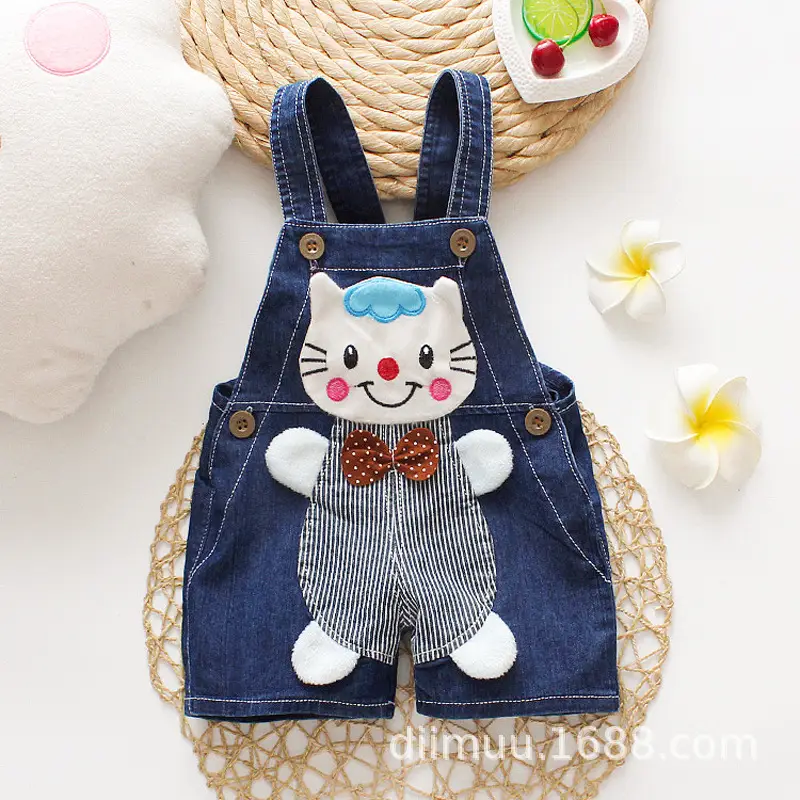 Blue Denim Overalls for Girls Kids Summer Shorts - Image 7