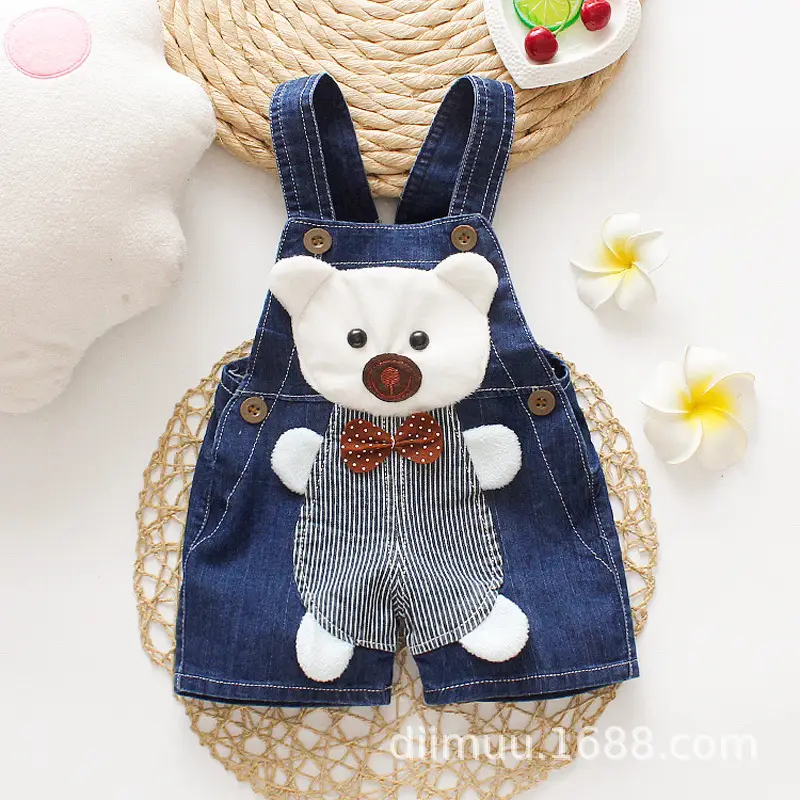 Blue Denim Overalls for Girls Kids Summer Shorts - Image 8