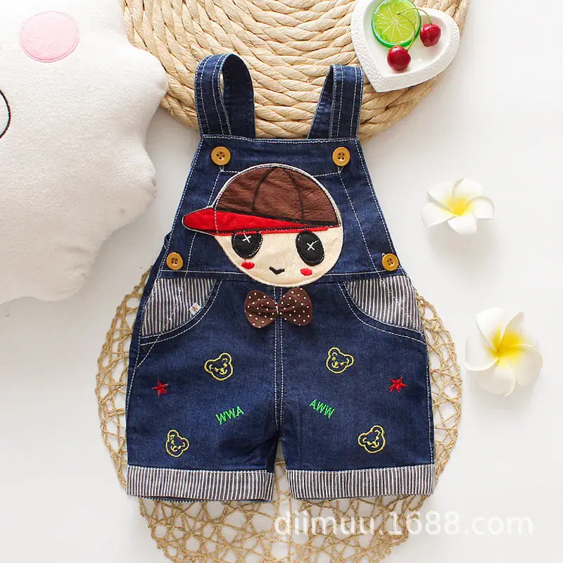 Blue Denim Overalls for Girls Kids Summer Shorts - Image 9