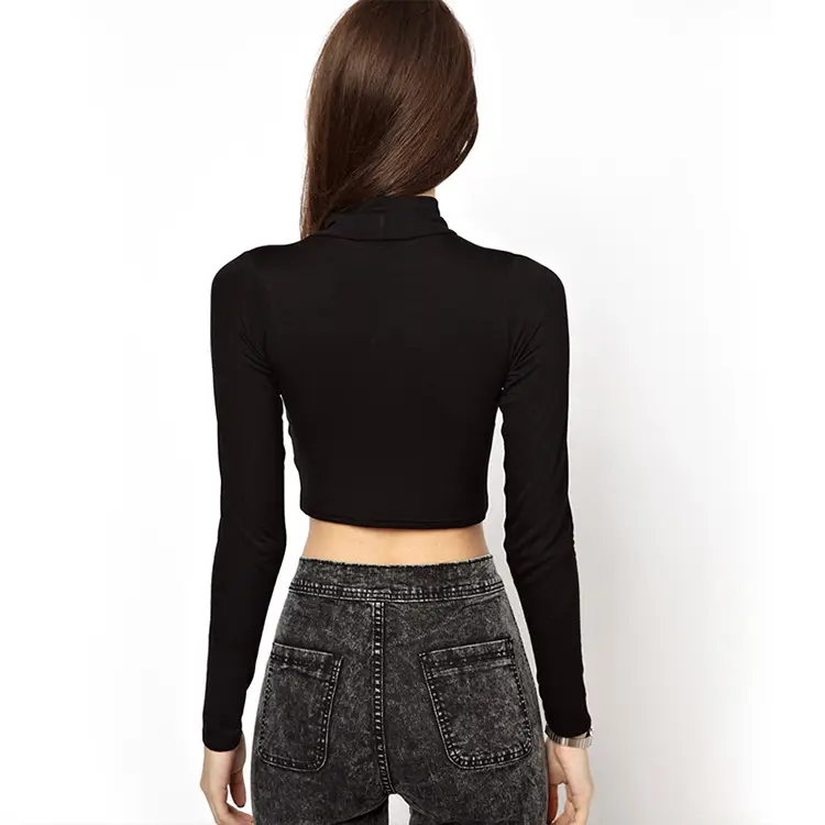 Black 2-Tier Turtleneck Top with Striped Pants