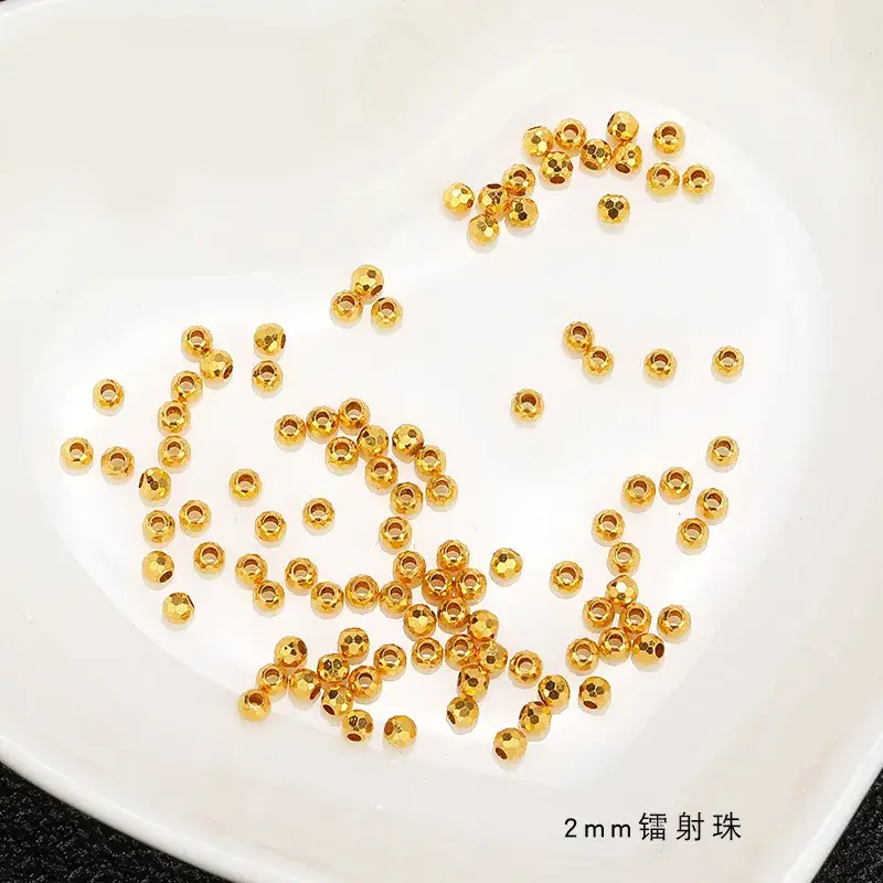 999 Gold Beads Red Bracelet with Pearlescent Transfer - Image 3