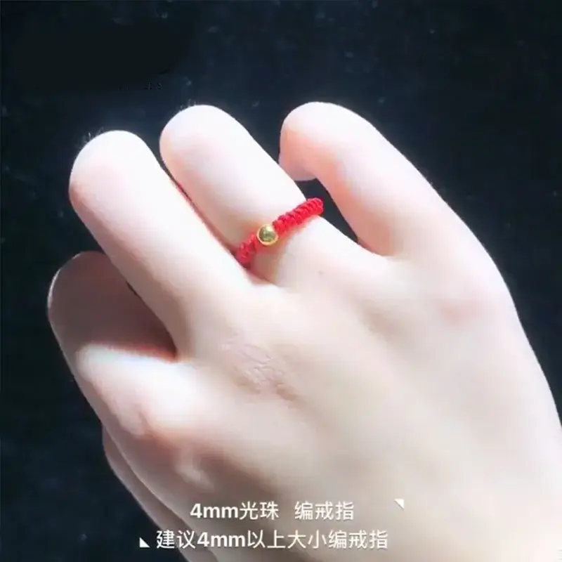 999 Gold Beads Red Bracelet with Pearlescent Transfer - Image 4