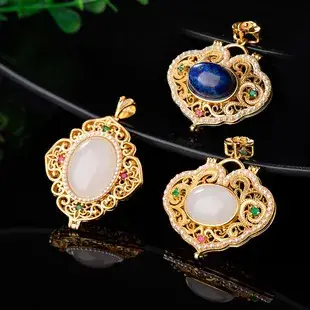 Gold Inlaid Hetian Jade Binaural Bracelet Set — feature 8