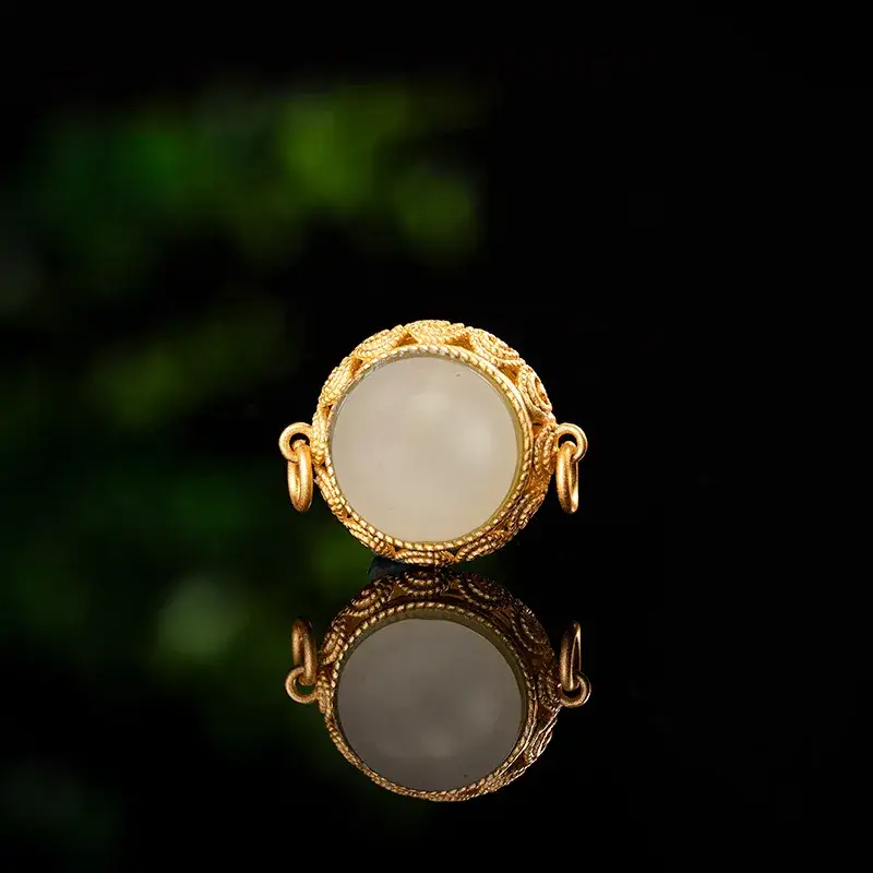 Gold Inlaid Hetian Jade Binaural Bracelet Set - Image 2