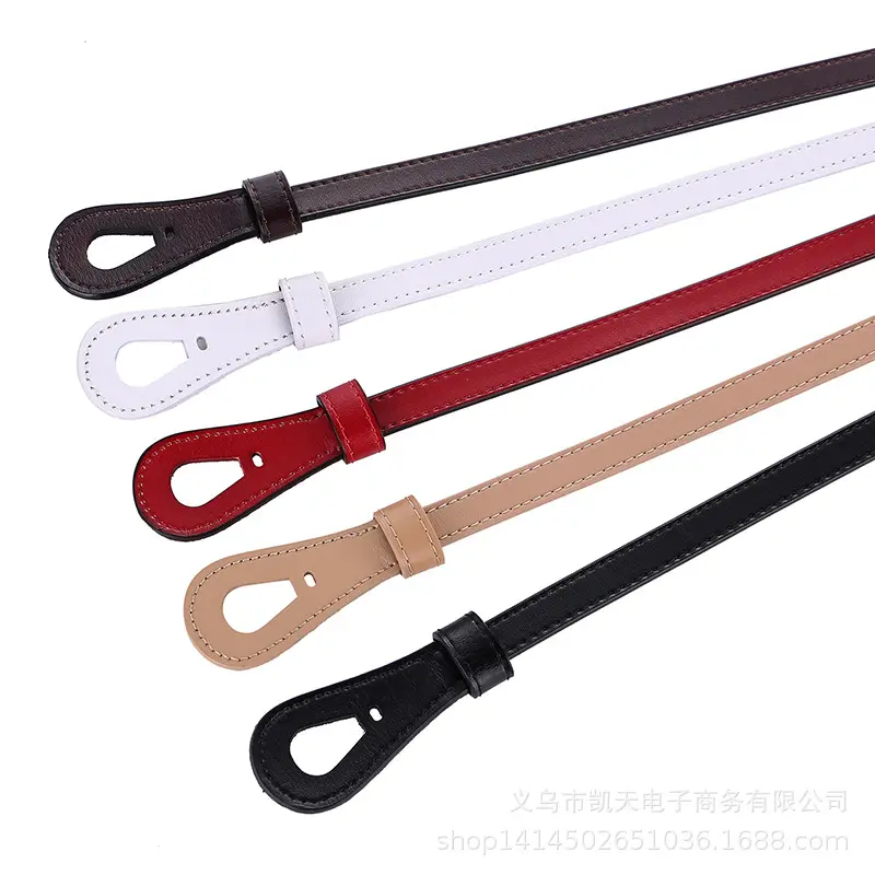 Red No-Hole Knot Leather Belt for Women - Image 9