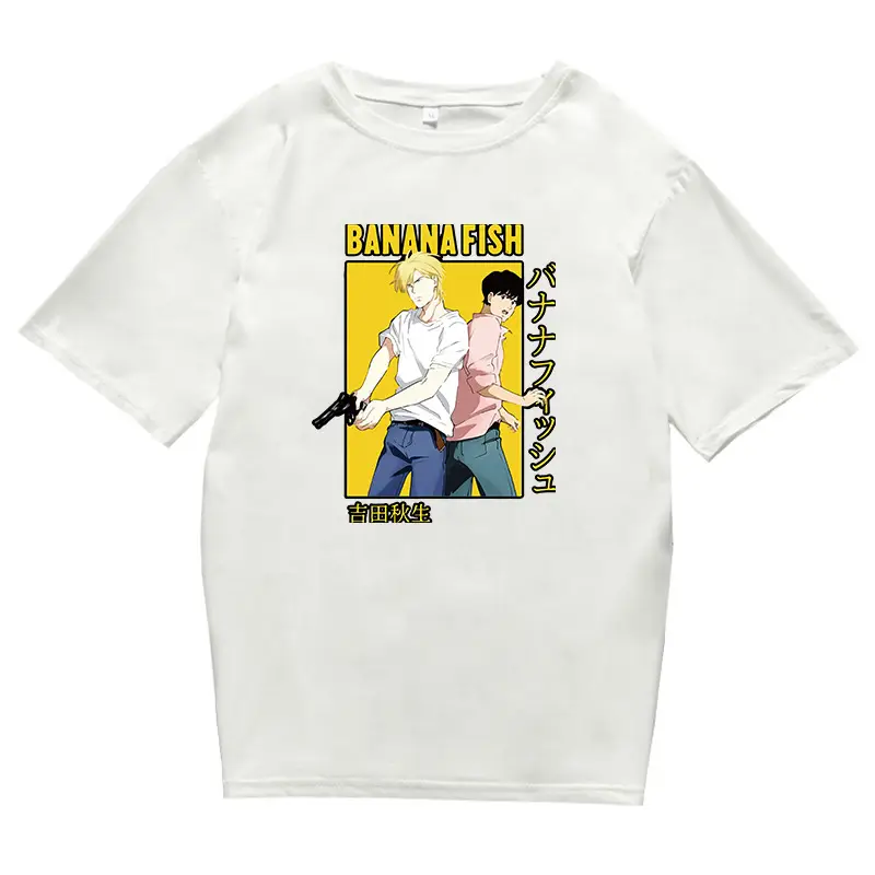 Banana Fish Anime T-Shirt Grey Large Men Women - Image 5