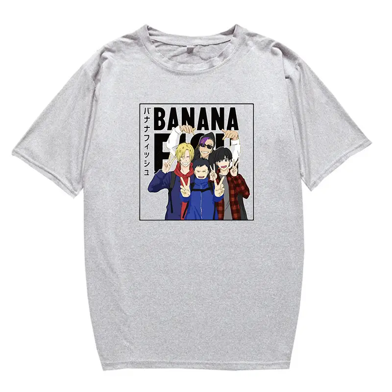 Banana Fish Anime T-Shirt Grey Large Men Women - Image 11
