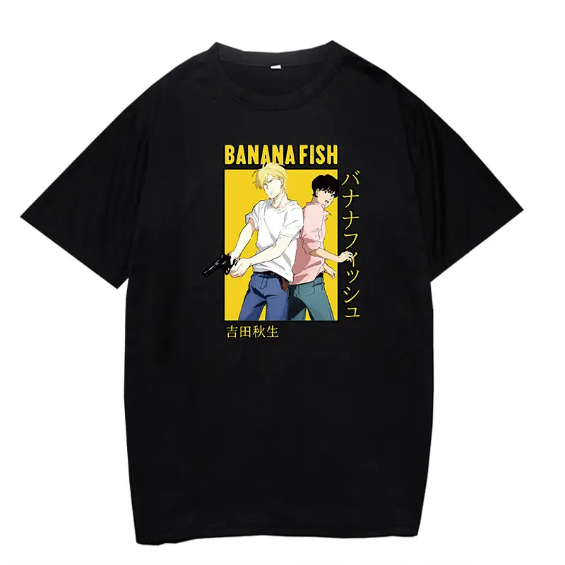 Banana Fish Anime T-Shirt Grey Large Men Women