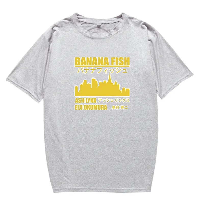 Banana Fish Anime T-Shirt Grey Large Men Women - Image 12