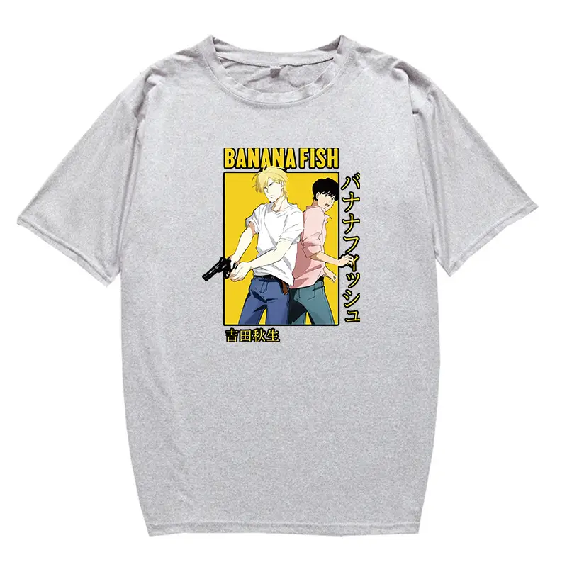 Banana Fish Anime T-Shirt Grey Large Men Women - Image 9