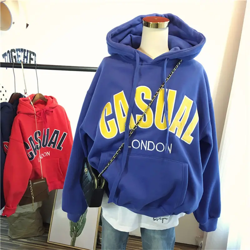 Women's Cream Velvet Hoodie with "CASIA" Print