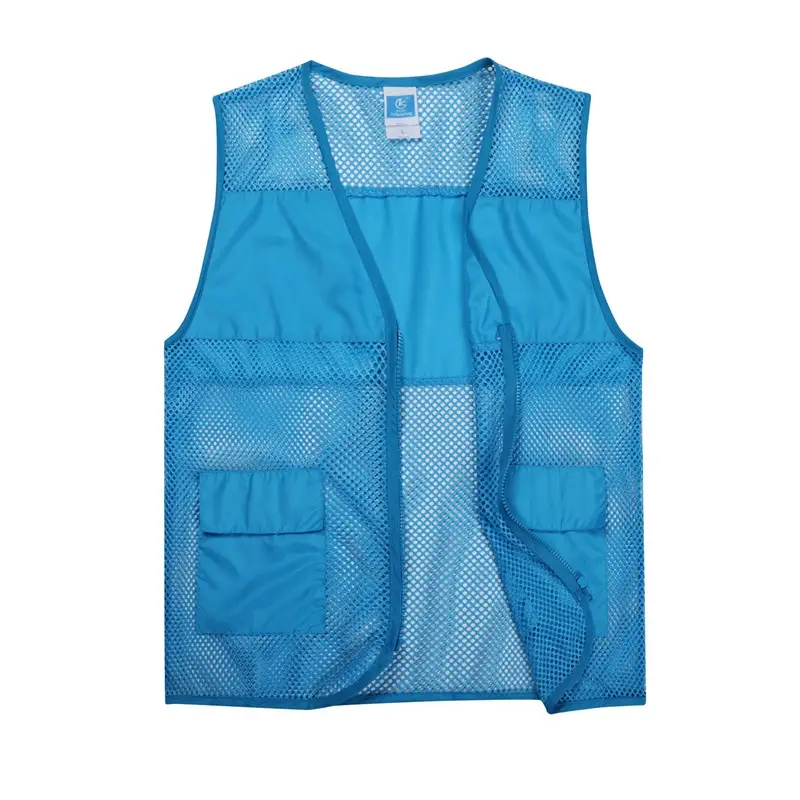 Red Mesh Volunteer Vest with Logo Print - Image 3