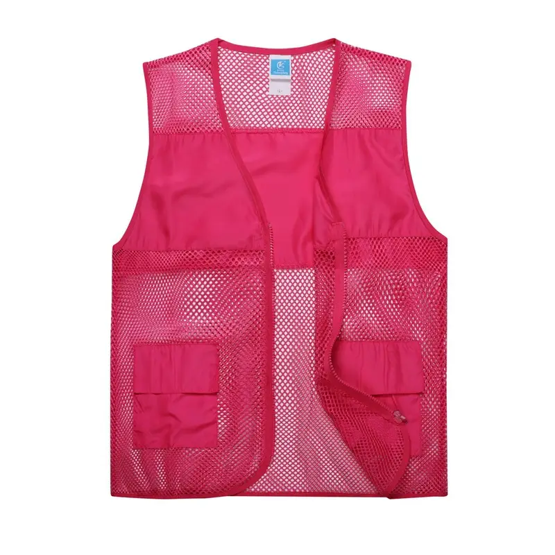 Red Mesh Volunteer Vest with Logo Print - Image 5