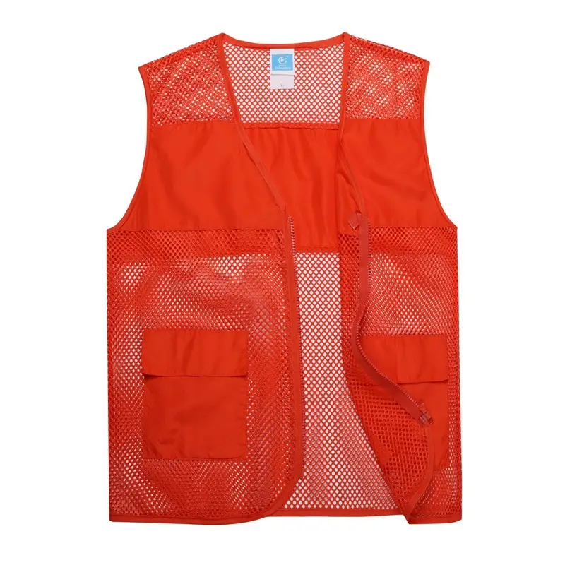 Red Mesh Volunteer Vest with Logo Print - Image 6