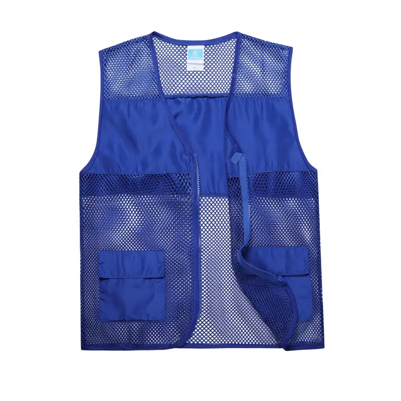 Red Mesh Volunteer Vest with Logo Print - Image 9