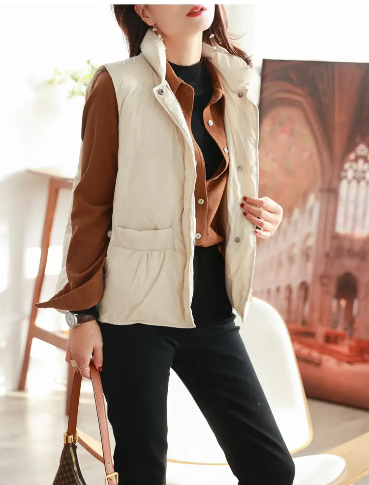 Women Brushed Slimming Long Sleeve Shirt Cream Winter Layering — feature 15