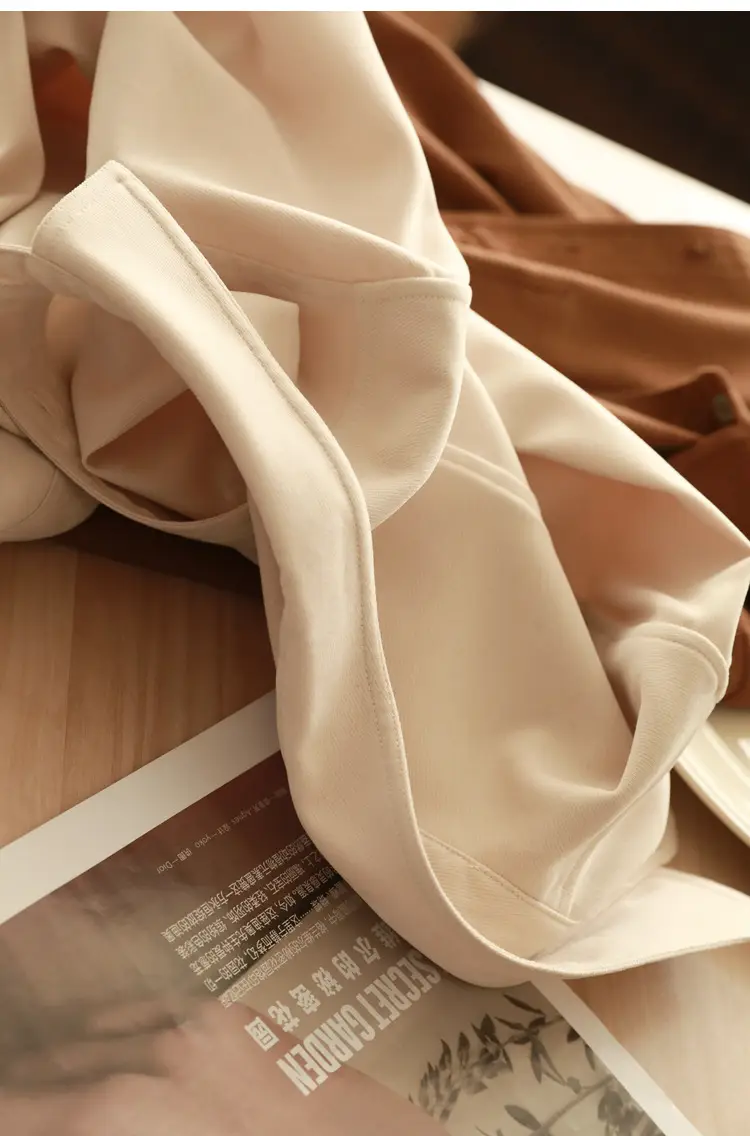 Women Brushed Slimming Long Sleeve Shirt Cream Winter Layering — feature 6