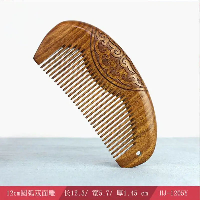 Peach Wood Double-Sided Hair Comb for Girls - Image 2