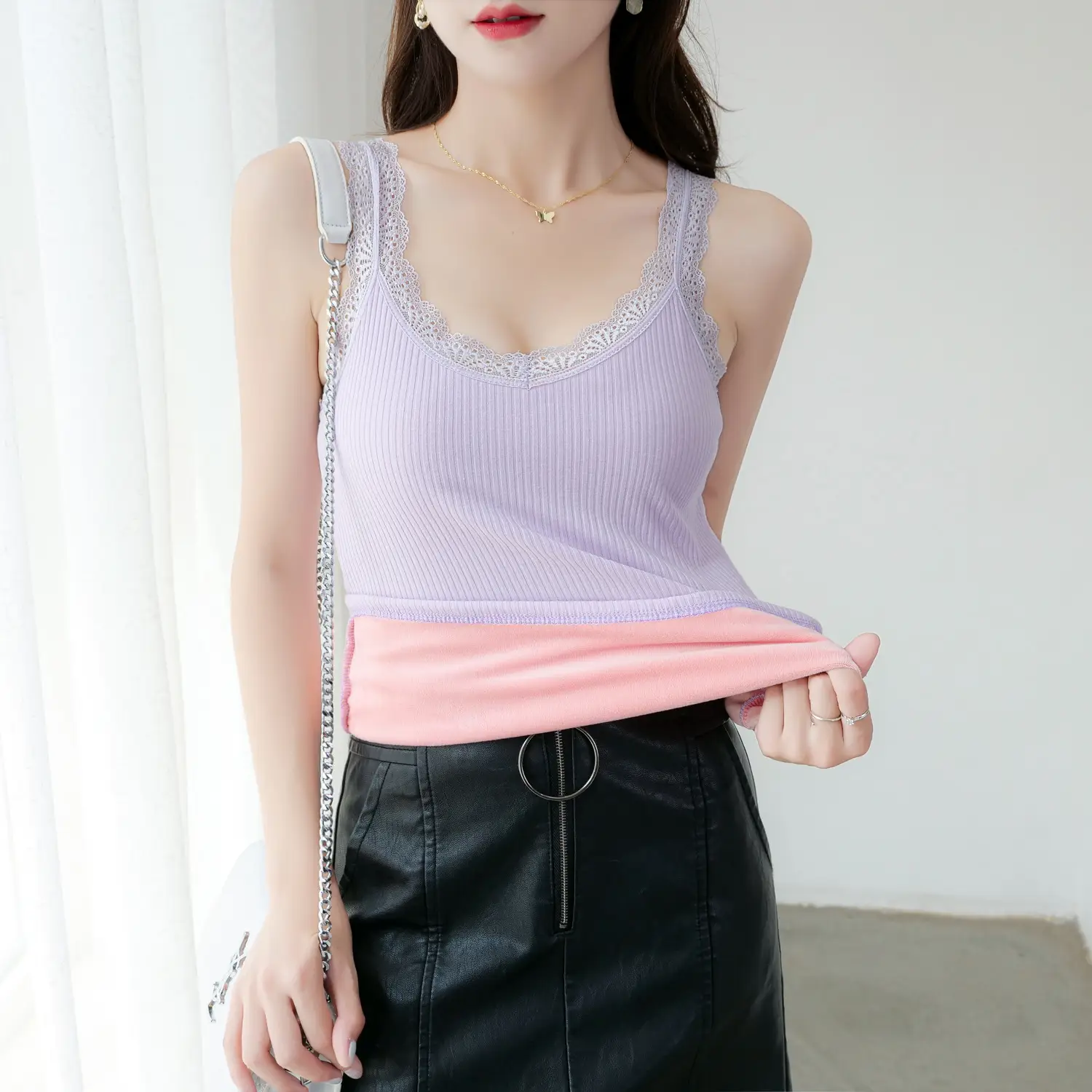 Factory Autumn Winter Warm V-Neck Camisole Plus - Image 3