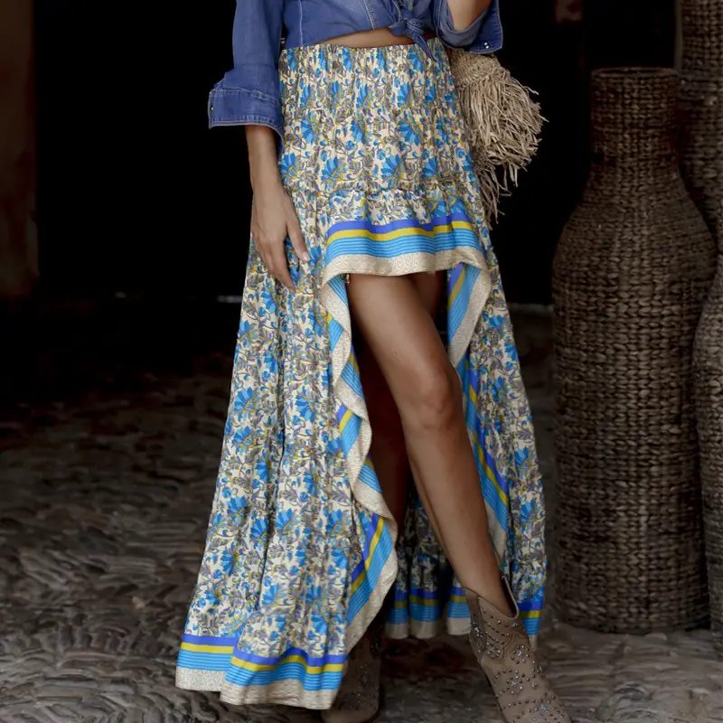 Women's Printed High Waist Long Skirt Set - Image 5