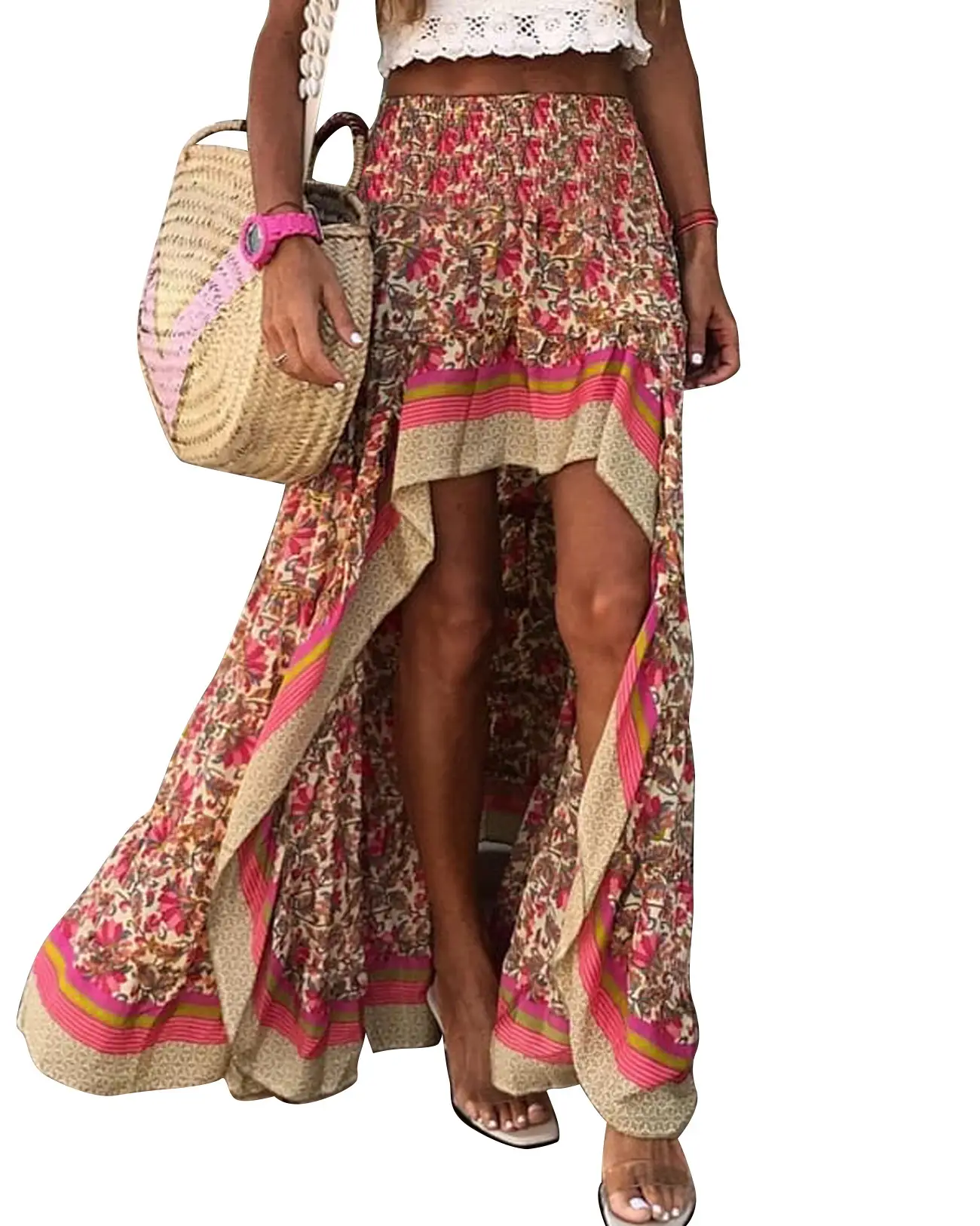 Women's Printed High Waist Long Skirt Set — feature 12