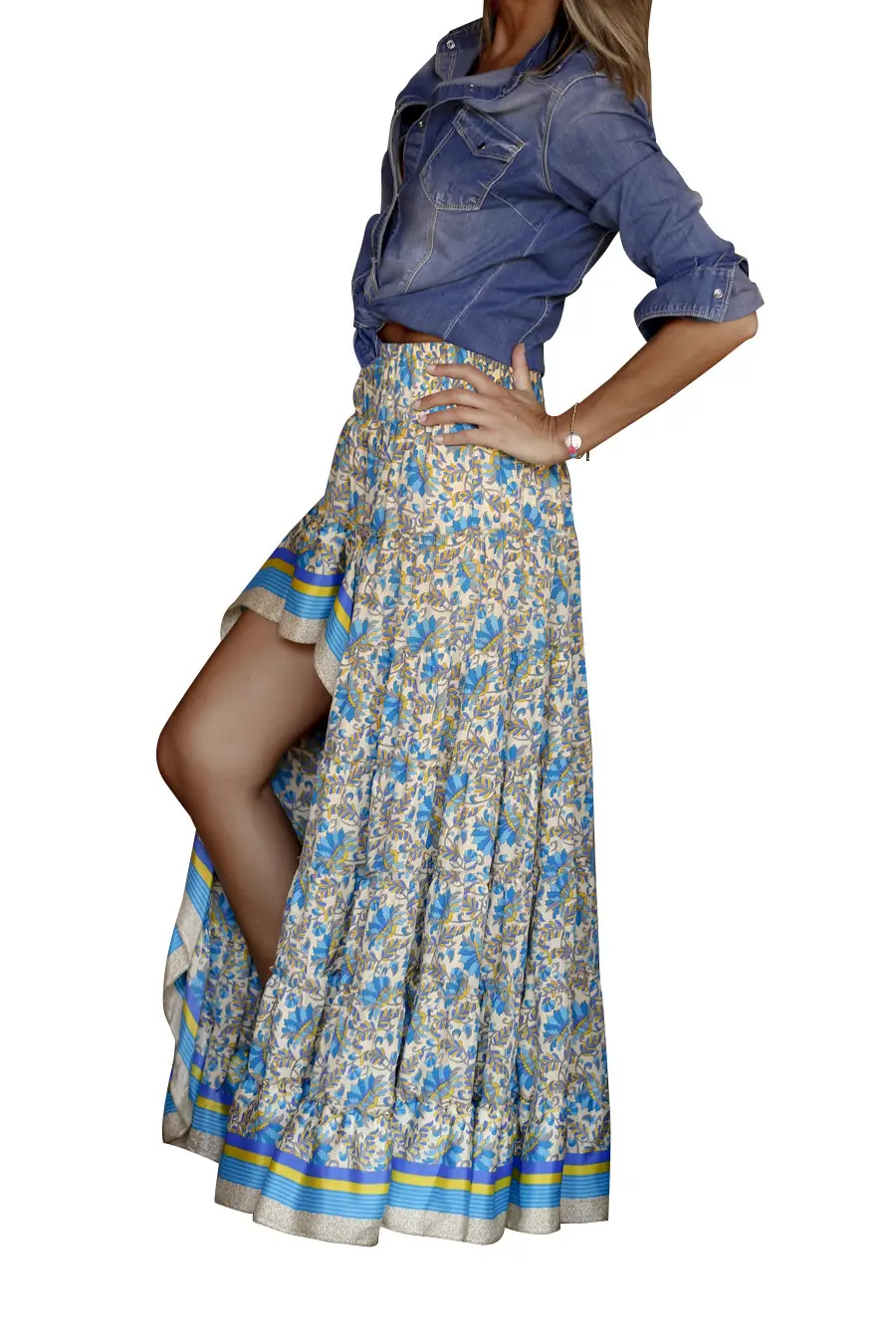 Women's Printed High Waist Long Skirt Set — feature 18
