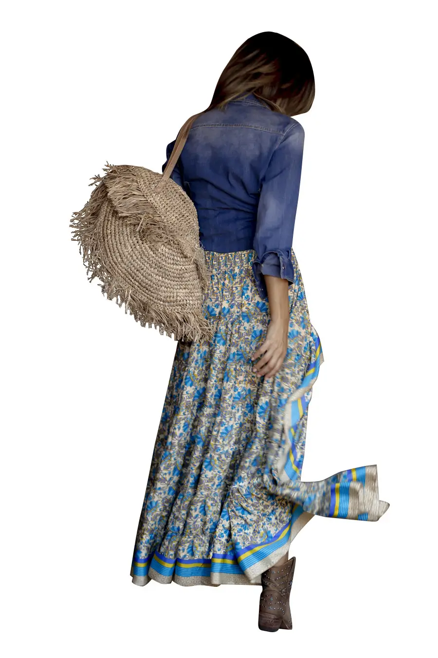 Women's Printed High Waist Long Skirt Set — feature 19