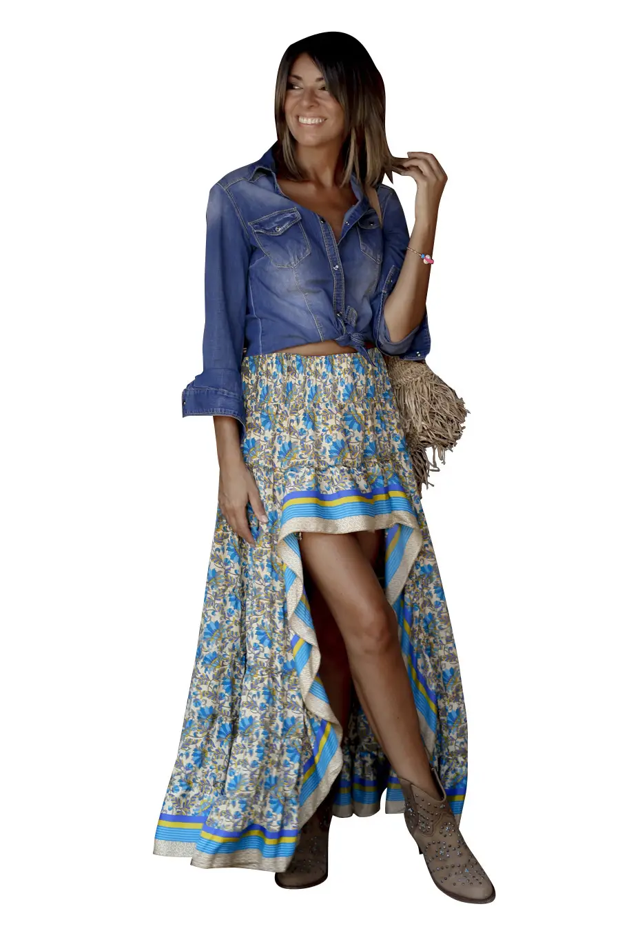 Women's Printed High Waist Long Skirt Set — feature 20