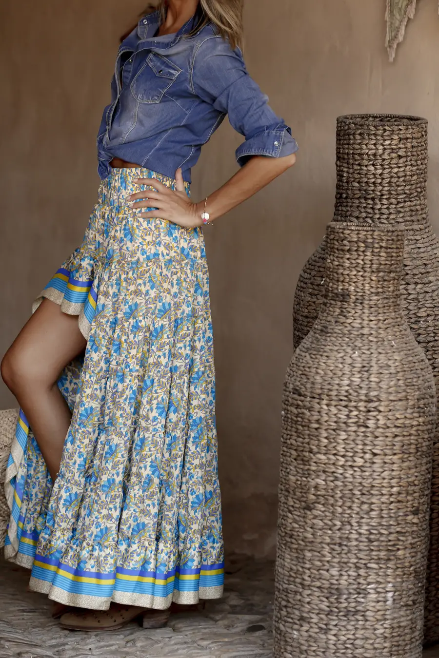 Women's Printed High Waist Long Skirt Set — feature 9