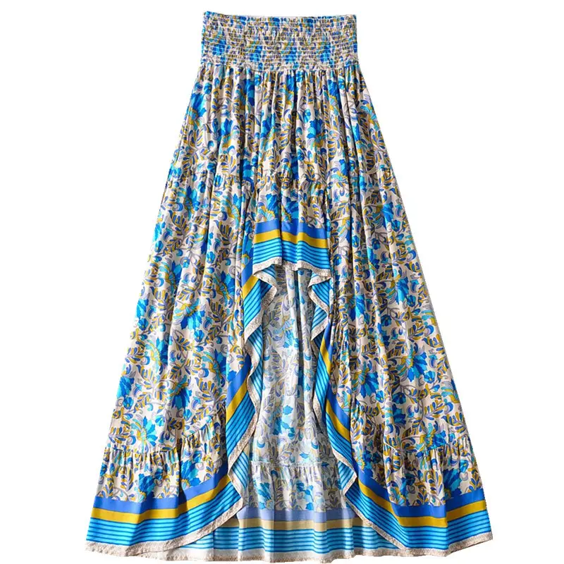 Women's Printed High Waist Long Skirt Set - Image 2
