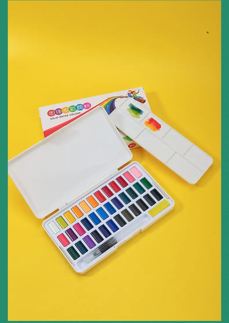 Color box solid watercolor beginner solid gouache watercolor paint powder set solid watercolor painting solid watercolor — feature 8