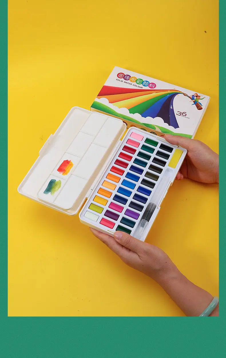 Color box solid watercolor beginner solid gouache watercolor paint powder set solid watercolor painting solid watercolor — feature 9