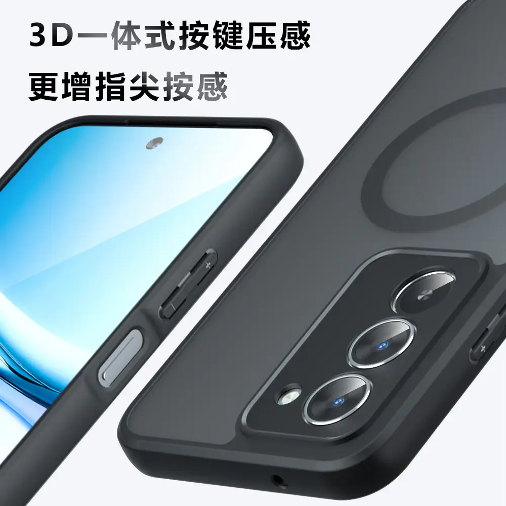 Magnetic Phone Case for Xiaomi Redmi 15 Grey Matte Anti Drop - Image 3