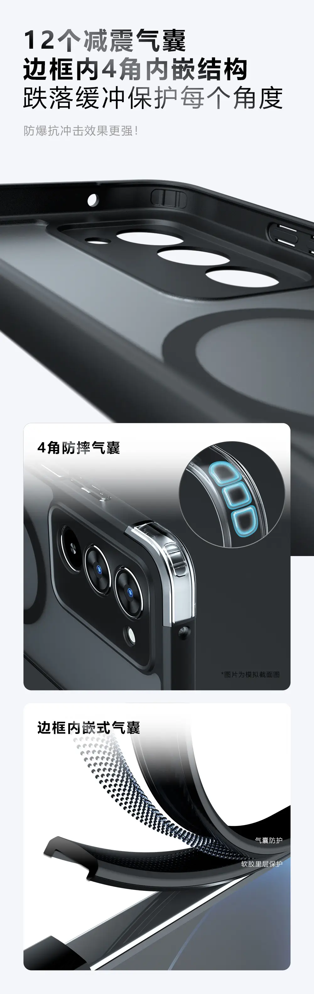 Magnetic Phone Case for Xiaomi Redmi 15 Grey Matte Anti Drop — feature 4