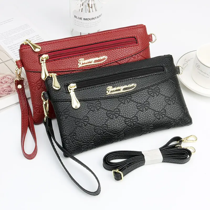 Black Embossed Crossbody Bag for Women - Image 6