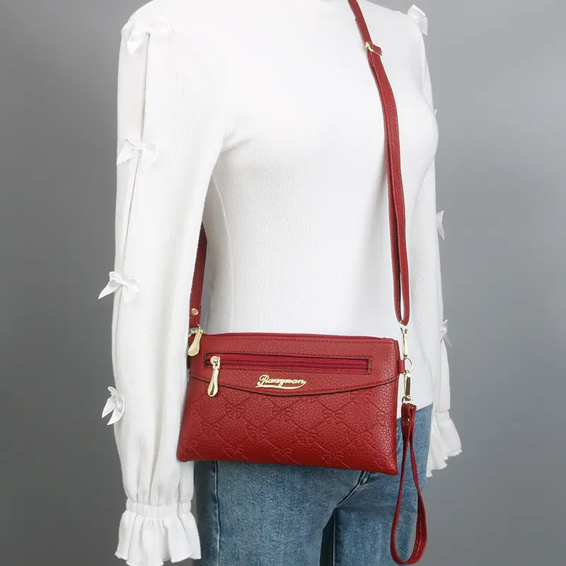 Black Embossed Crossbody Bag for Women - Image 8