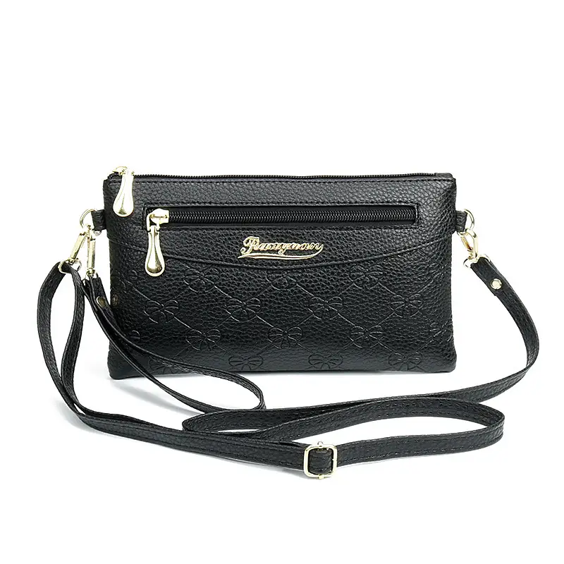 Black Embossed Crossbody Bag for Women - Image 9