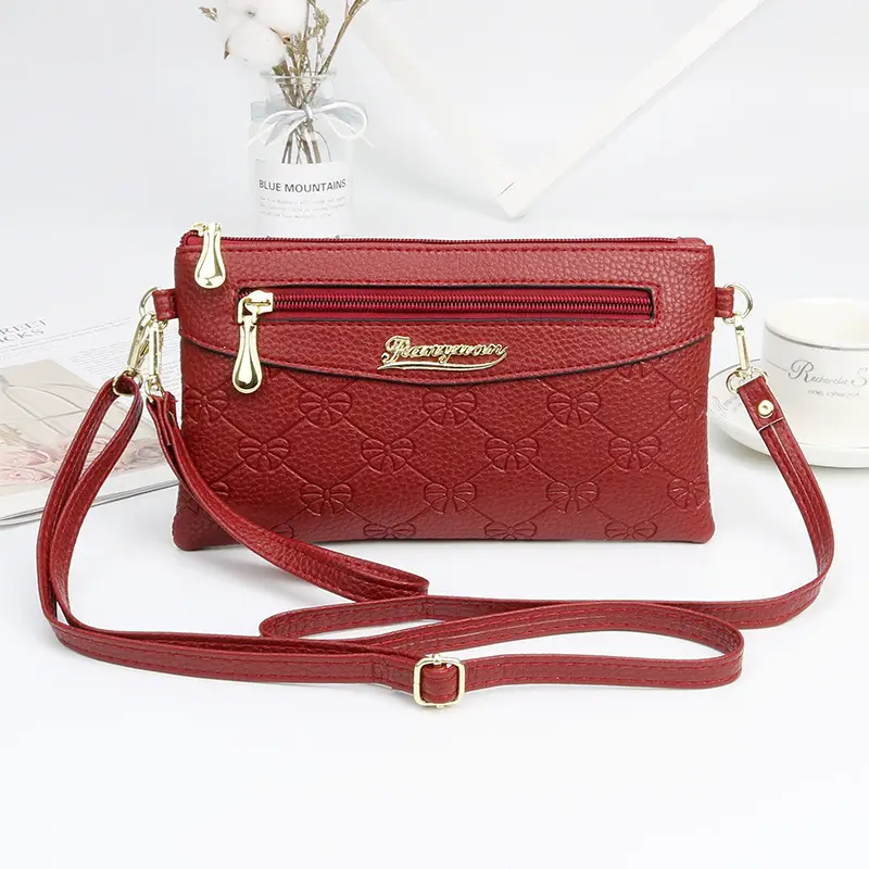 Black Embossed Crossbody Bag for Women - Image 4
