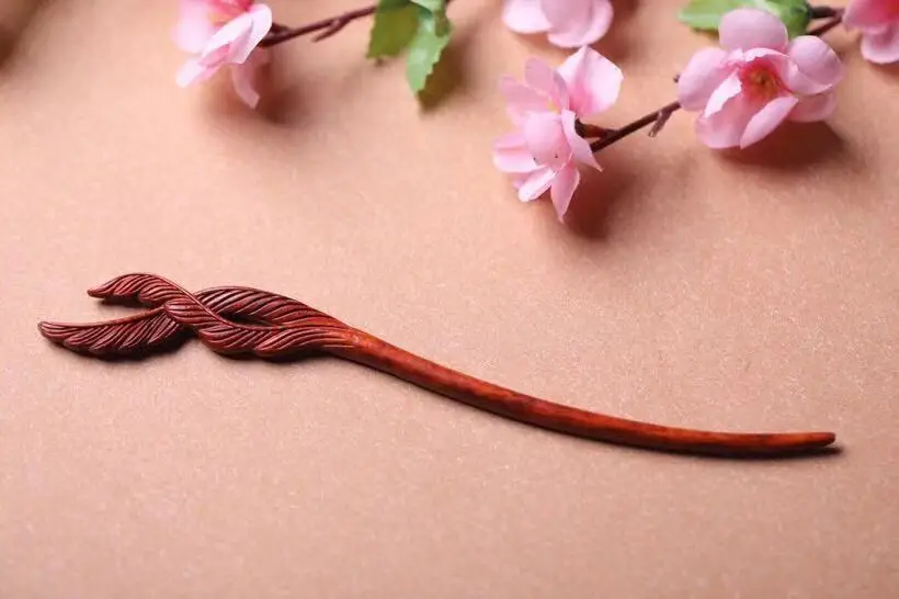 Antique Rhinoceros Horn Hairpin with Rosewood Cap - Image 15